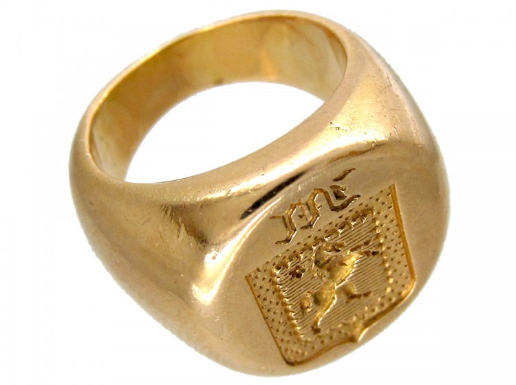 18ct Gold Victorian Intaglio Signet Ring of a Rearing Horse