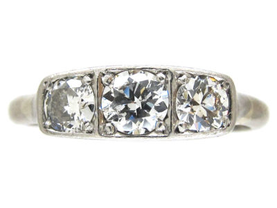 Art Deco Three Stone Diamond Ring