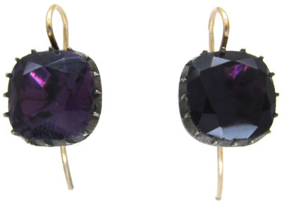 Georgian Amethyst Paste Earrings