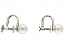 Pearl Screw on Earrings by Birks of Canada