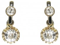 Two Stone Diamond Drop Earrings