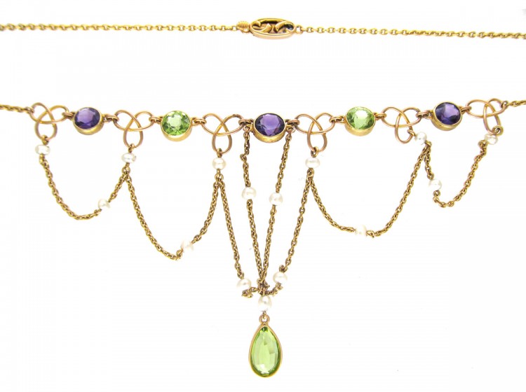 15ct Gold Suffragette Festoon Necklace