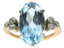 Edwardian Aquamarine & Diamond Ring