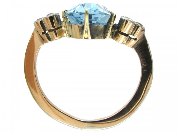 Edwardian Aquamarine & Diamond Ring (352F) | The Antique Jewellery Company