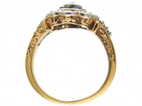 Art Deco Diamond & Sapphire Target Ring