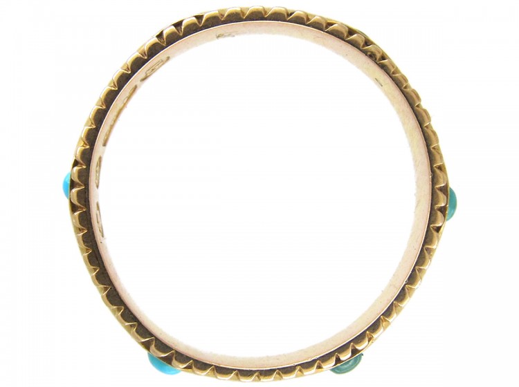 Turquoise Set 15ct Gold Band Ring