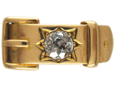 Victorian Diamond Set Buckle Ring