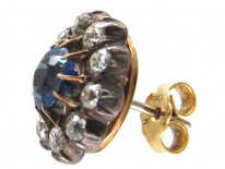 Edwardian Sapphire & diamond Cluster Earrings