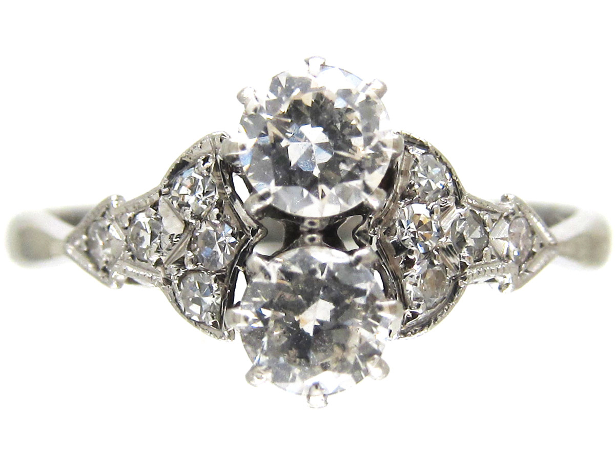 Art Deco Two Stone Diamond Ring (468F) | The Antique Jewellery Company