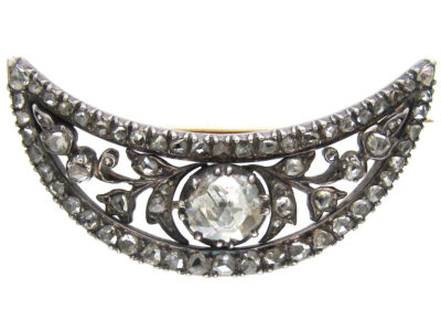 Georgian Diamond Crescent Brooch