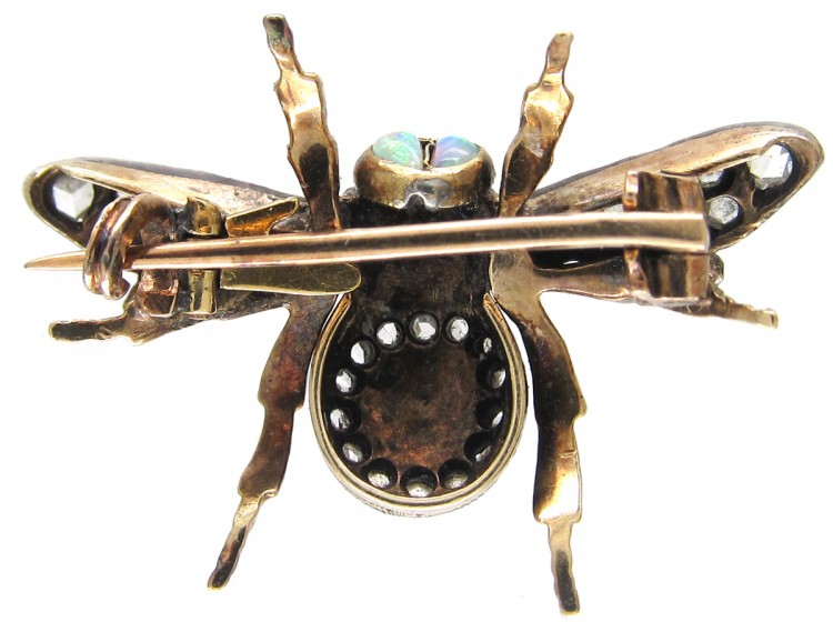 Diamond, Cat's Eye & Opal Bee Brooch
