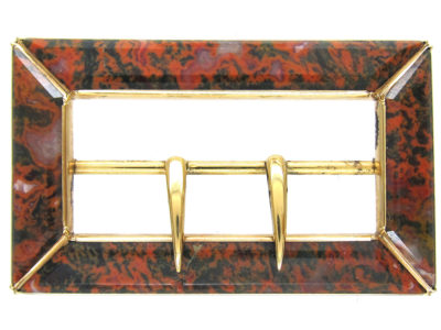 19th Century Scottish 15ct Gold & Agate Buckle