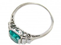 Art Deco Emerald & Diamond Baguette Ring