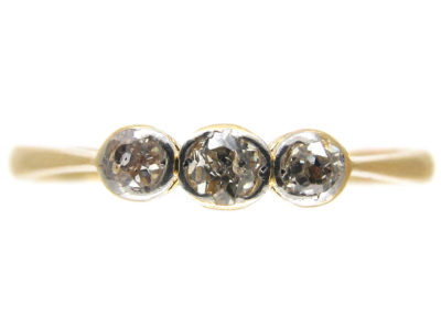 Small Three Stone Diamond Edwardian Ring