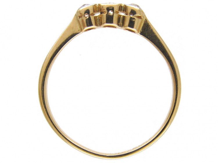 Small Three Stone Diamond Edwardian Ring