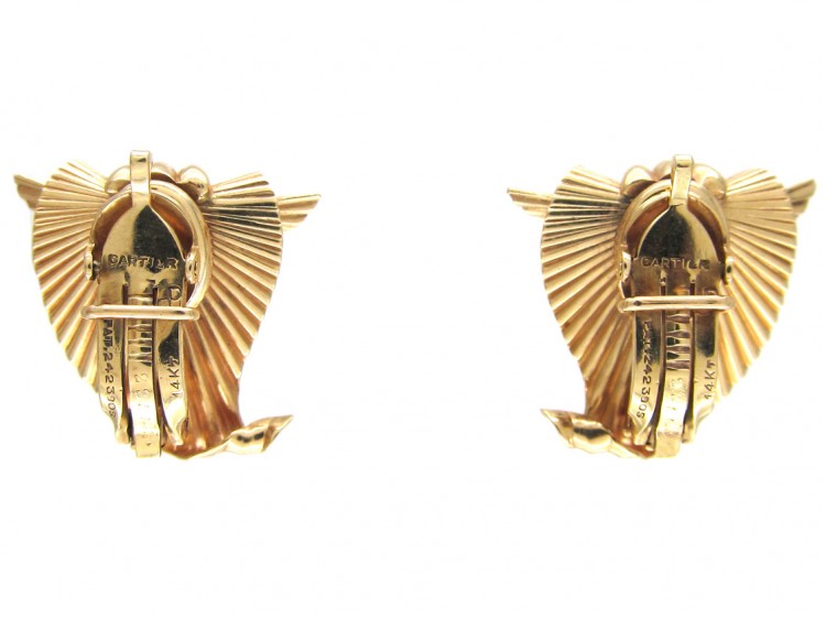 Cartier 14ct Gold Earrings by George Schuler