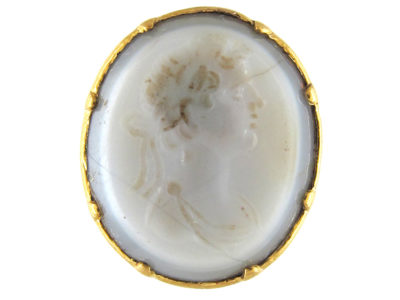 15ct Gold Regency Seal with Agate Intaglio of Roman Emperor