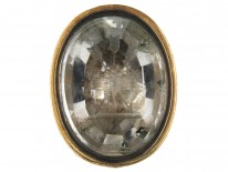 Georgian Rock Crystal & Gold Seal with Coronet & Arrows Intaglio