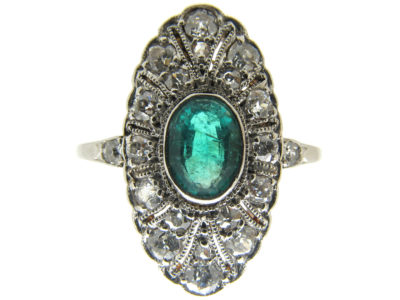 Art Deco Emerald & Diamond Ring