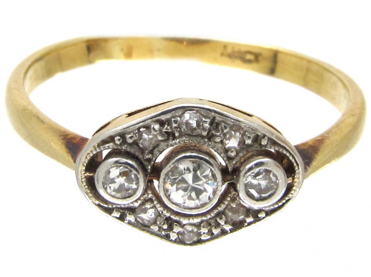 Art Deco Triple Diamond Ring