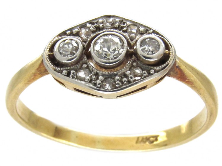 Art Deco Triple Diamond Ring