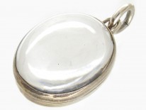 Victorian Rock Crystal Oval Silver Locket