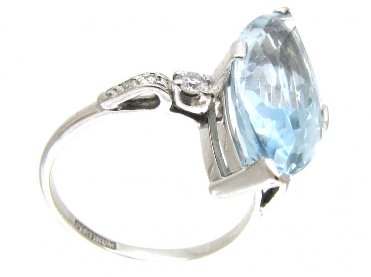 Marquise Aquamarine & Diamond Ring by Boodles