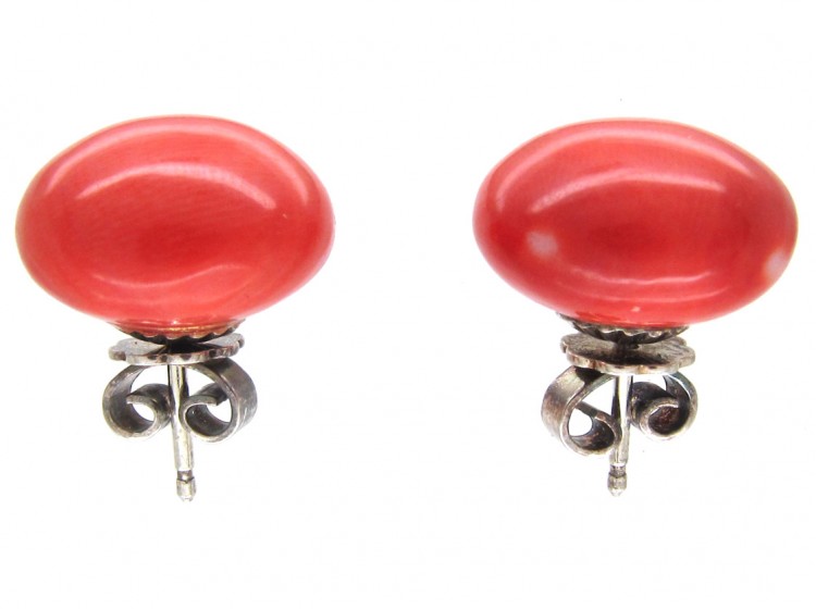 Coral Bouton Earrings