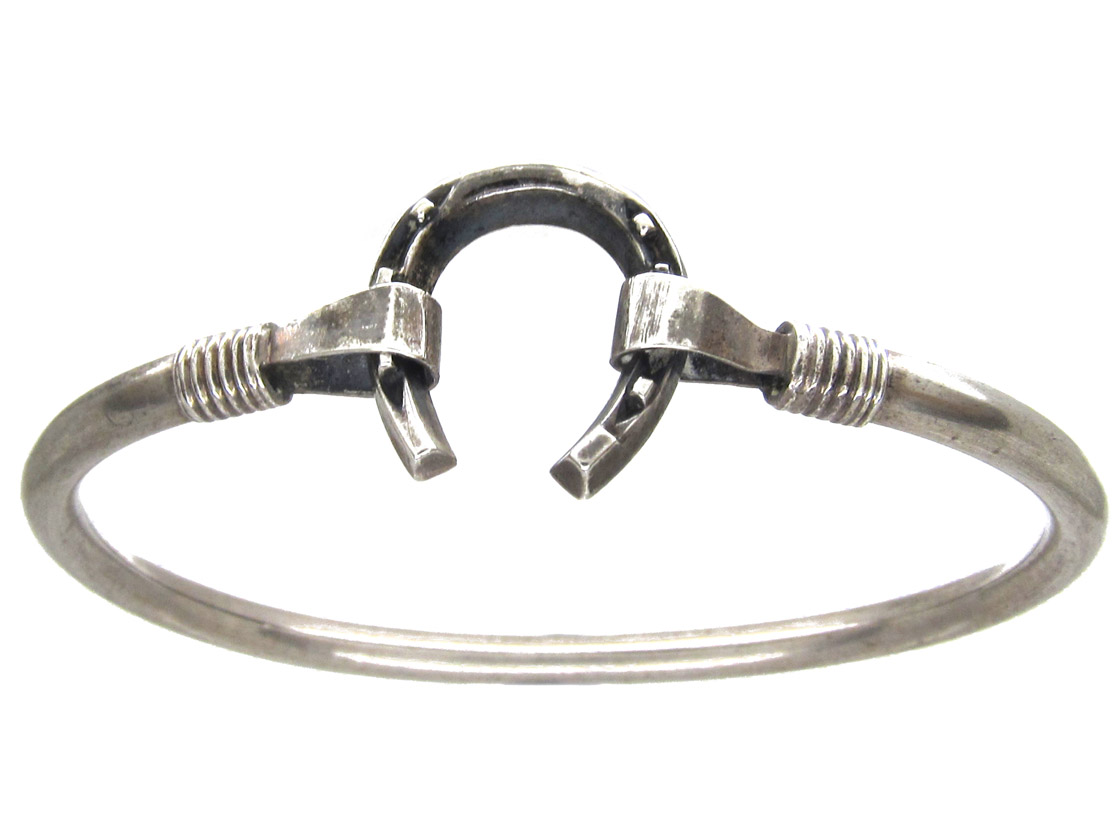 Silver Horseshoe Bangle (520F) The Antique Jewellery Company