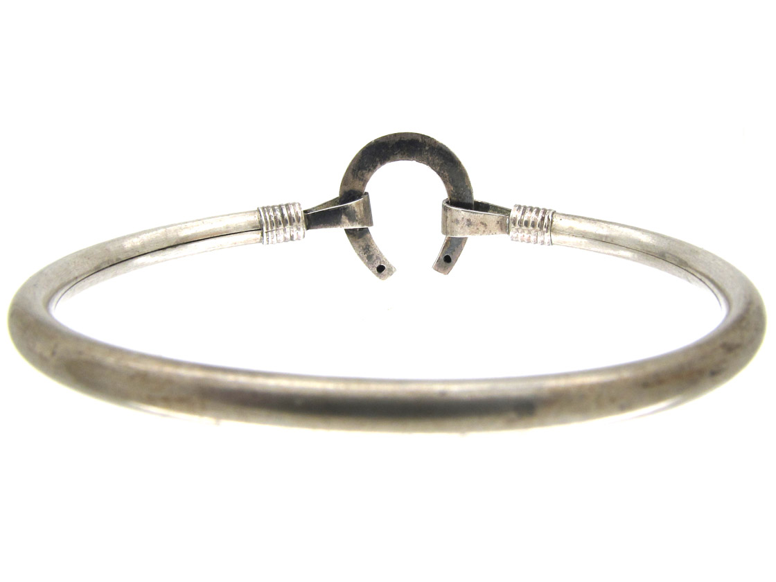 Silver Horseshoe Bangle 520F The Antique Jewellery Company