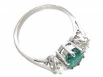 Three Stone Emerald & Diamond Ring