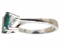 Square Cut Emerald & Diamond Ring