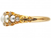 Victorian Natural Pearl & Diamond Ring