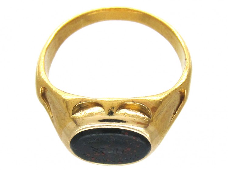 Victorian Indian Aristocrat Bloodstone Signet Ring