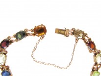 Edwardian Multi Gemstone 9ct Gold Bracelet
