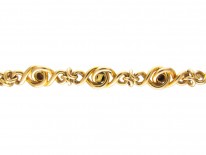 18ct Gold Edwardian Knotty Bracelet set with Turquoise