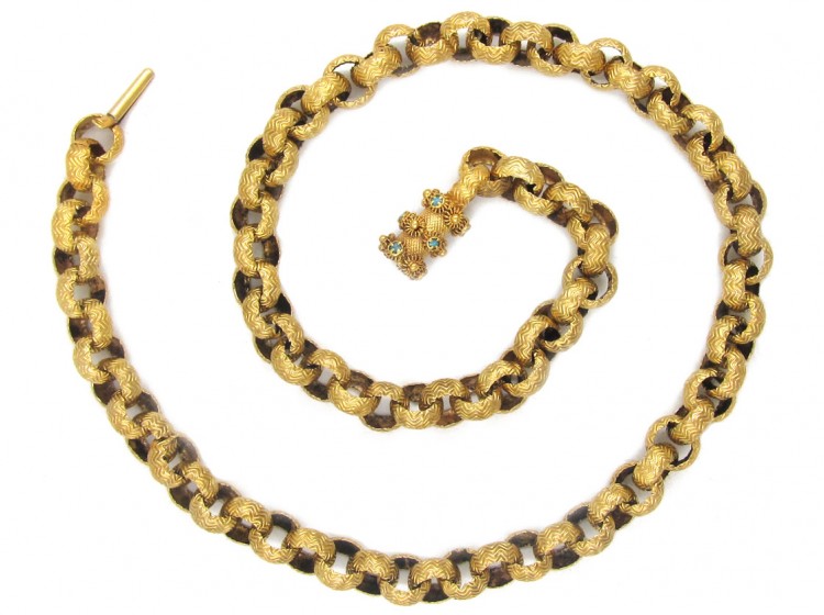 Georgian 18ct Gold Chain with Barrel Clasp