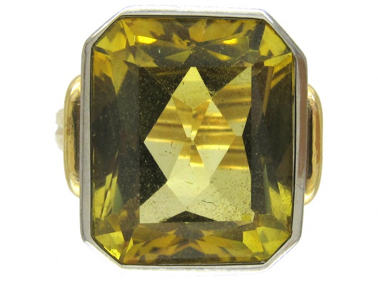 Synthetic Yellow Sapphire 18ct Gold Ring