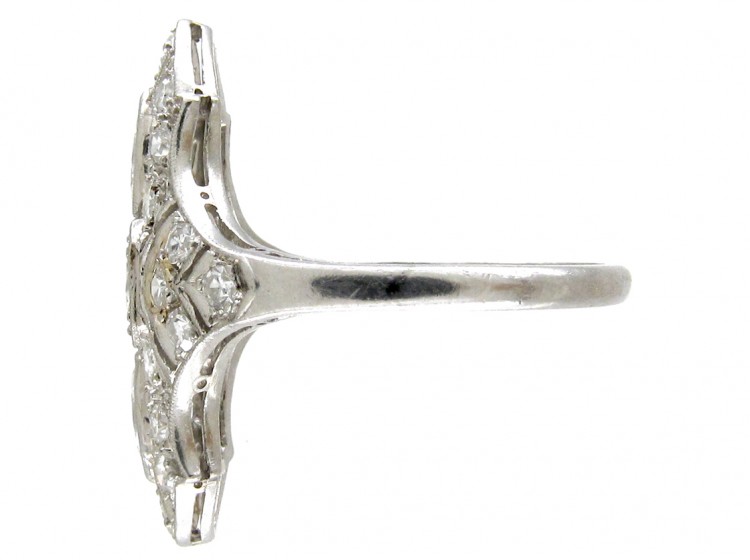 Art Deco Diamond Marquise Shaped Ring