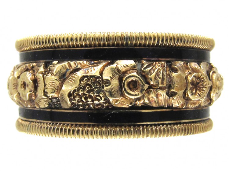 Georgian 18ct Gold & Enamel Mourning Ring