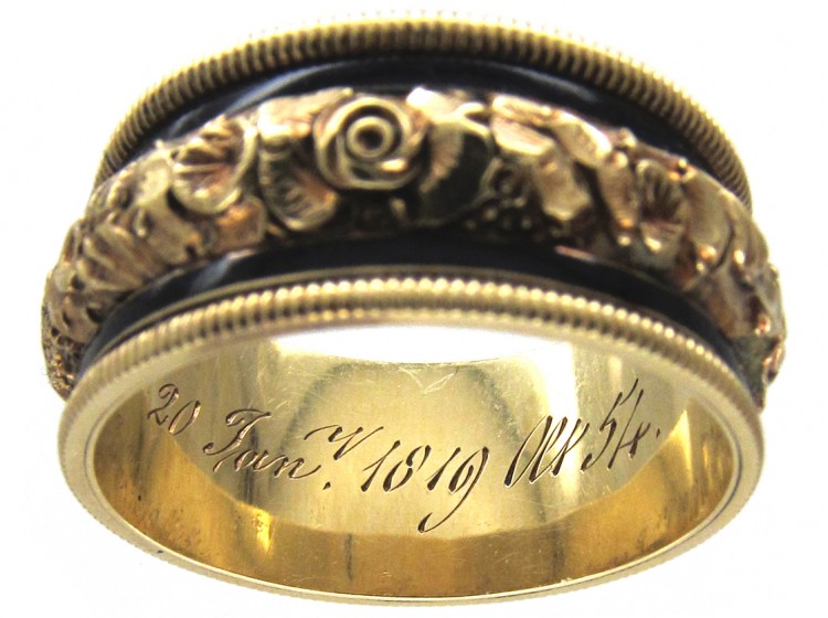 Georgian 18ct Gold & Enamel Mourning Ring