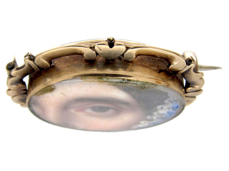 Georgian Miniature Eye Brooch