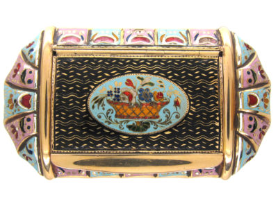 Early 19th Century Swiss Enamel Gold Box