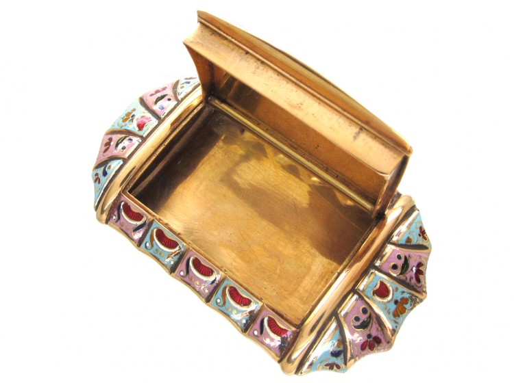 Early 19th Century Swiss Enamel Gold Box