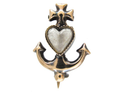 Georgian Gold Miniature Faith, Hope & Charity Brooch