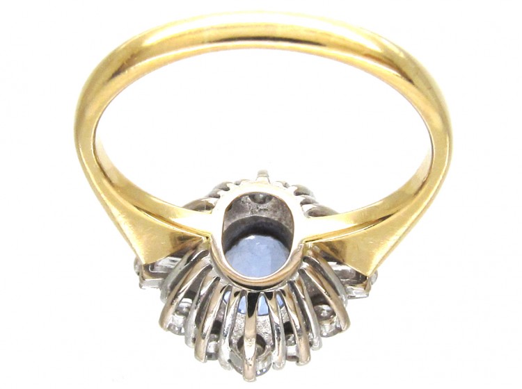 Sapphire & Diamond Oval Cluster Ring