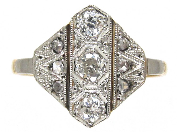 Art Deco Diamond Diamond Shaped Ring