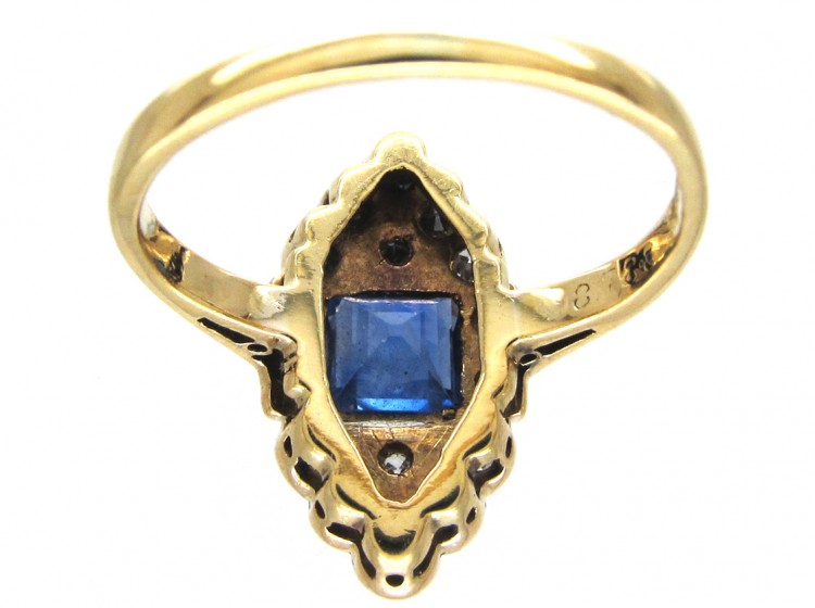 Art Deco Sapphire & Diamond Marquise Ring