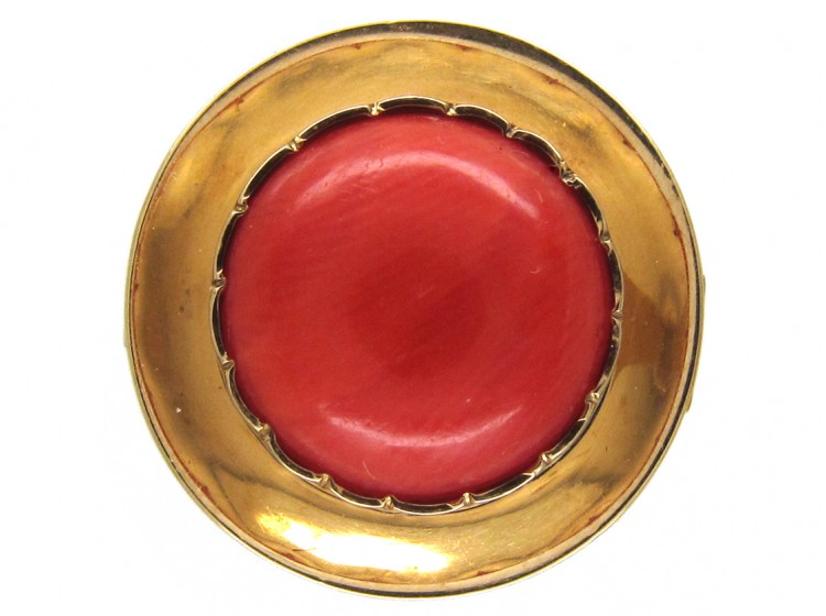 Gold & Coral Target Ring