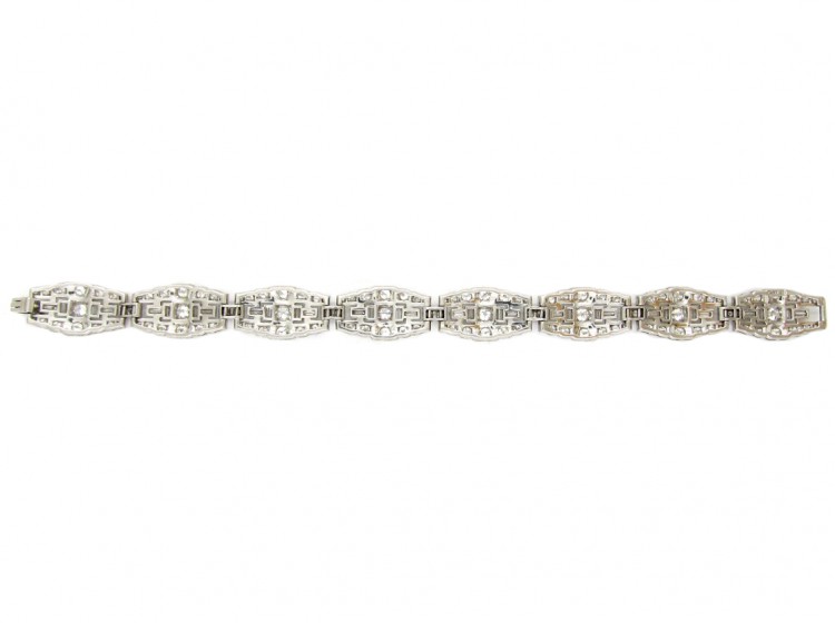 Art Deco Diamond & Platinum Bracelet by Mcteigue & Co